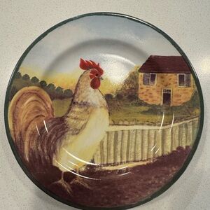 Block Country Farm Cow Plate